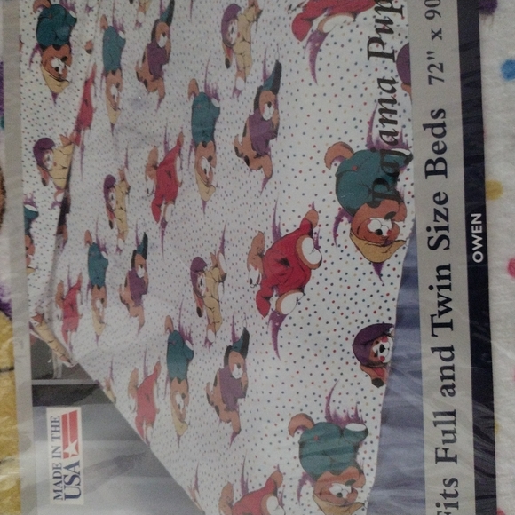 Vintage Pajama Pups Blanket New Old Stock 72” x 90” Twin & Full Size Made in USA - Picture 8 of 8